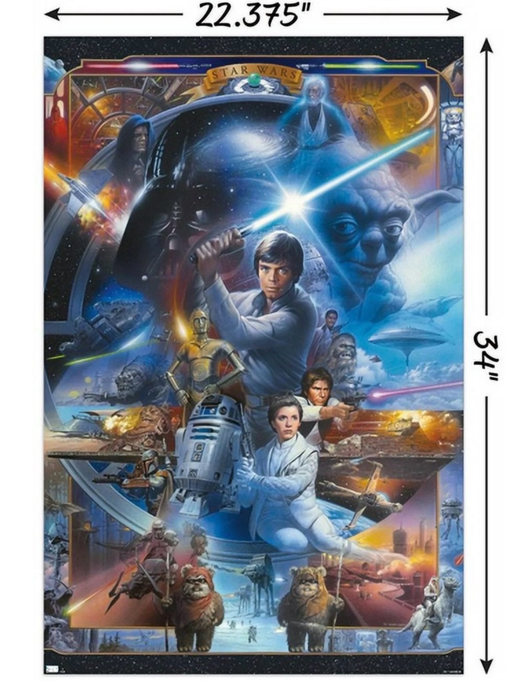 NEW Star Wars Original Trilogy Banner Wall Poster 22.375” x 34” Sealed Licensed
